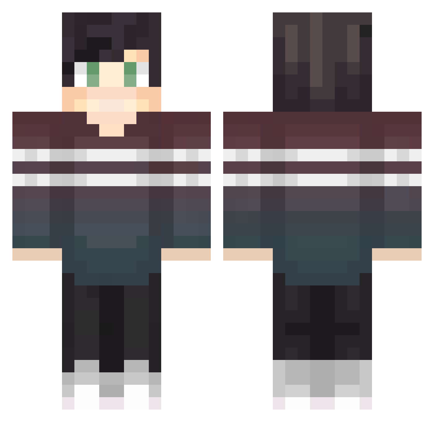 Dexriel Minecraft skin, front and back view