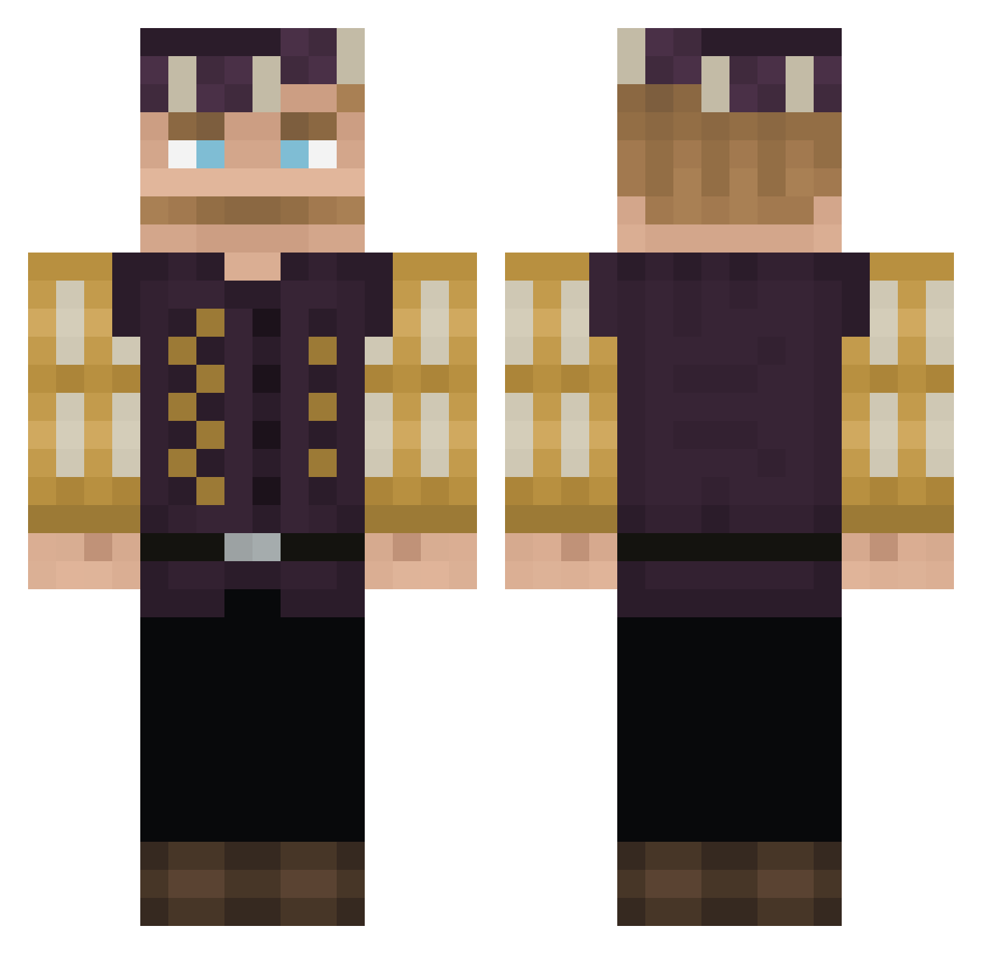 Beartod Minecraft skin, front and back view
