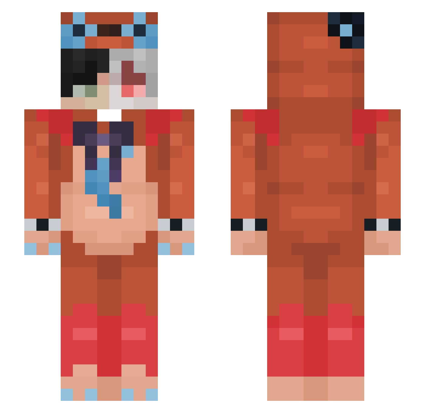 NeoVendetta Minecraft skin, front and back view