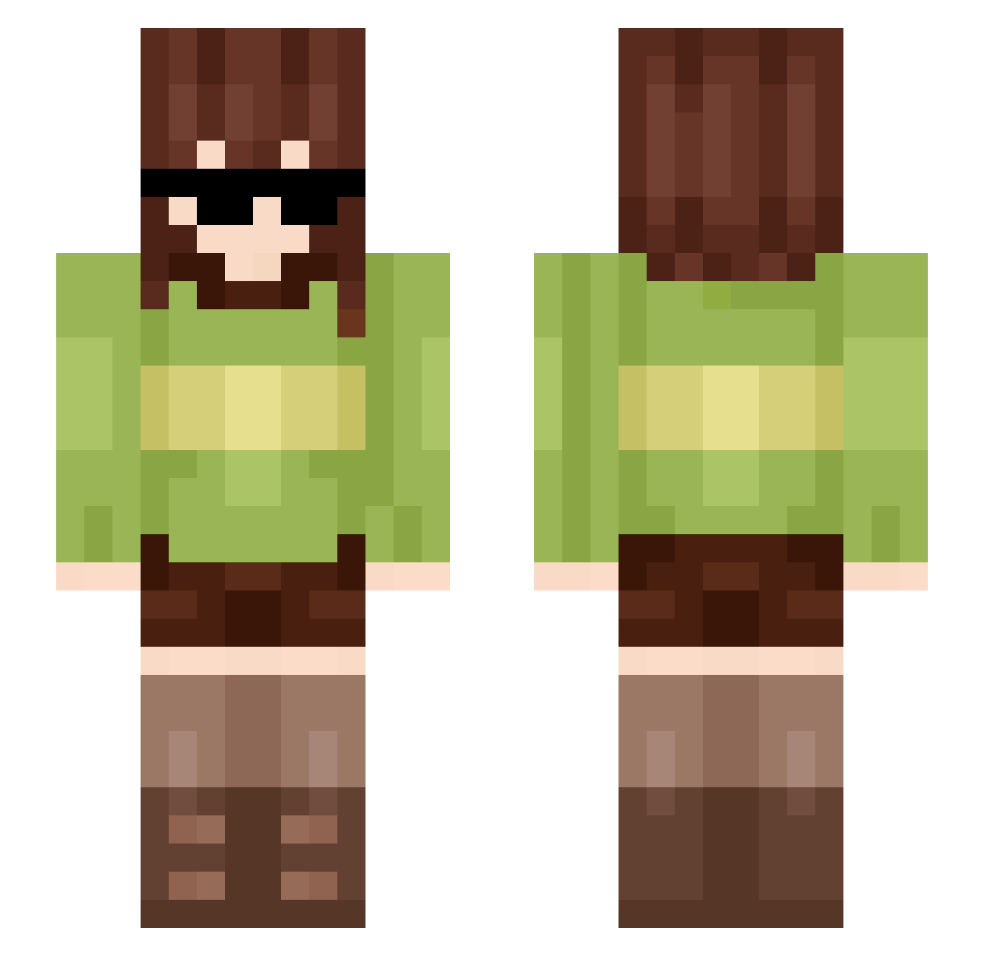 chara_desuno Minecraft skin, front and back view