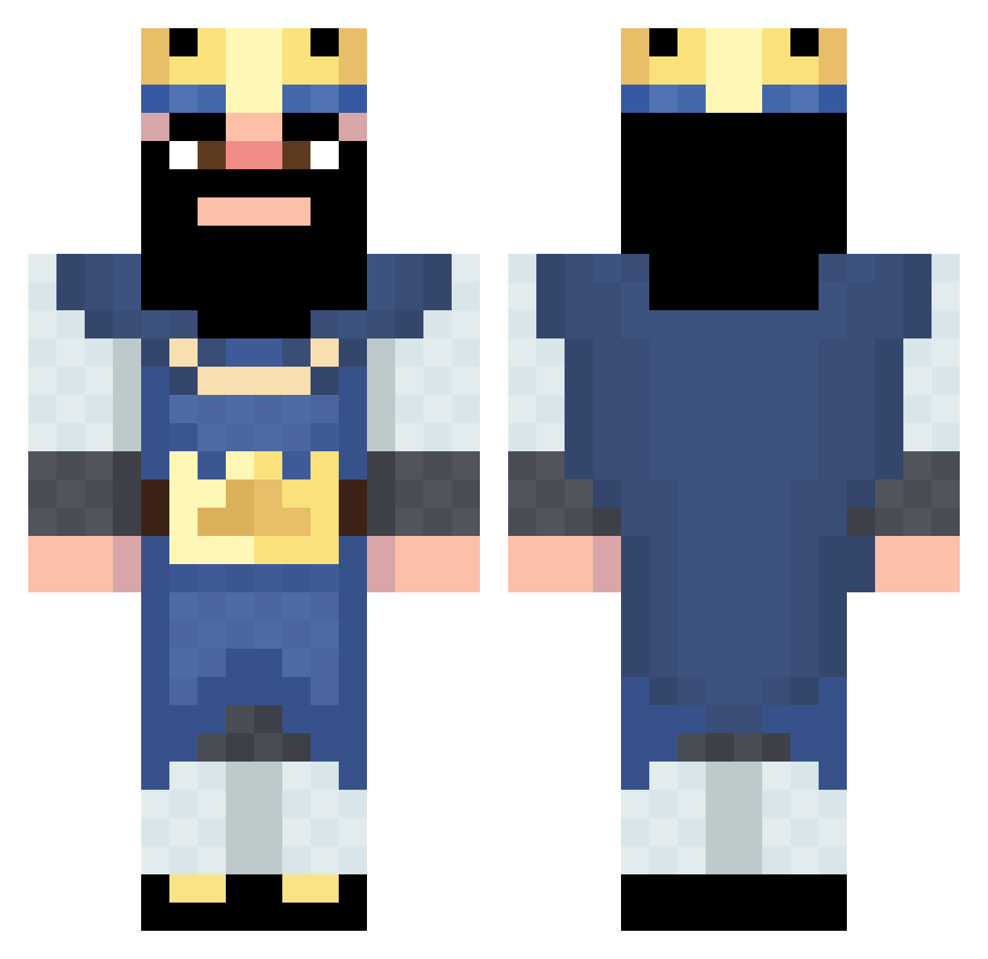 Draaaven Minecraft skin, front and back view