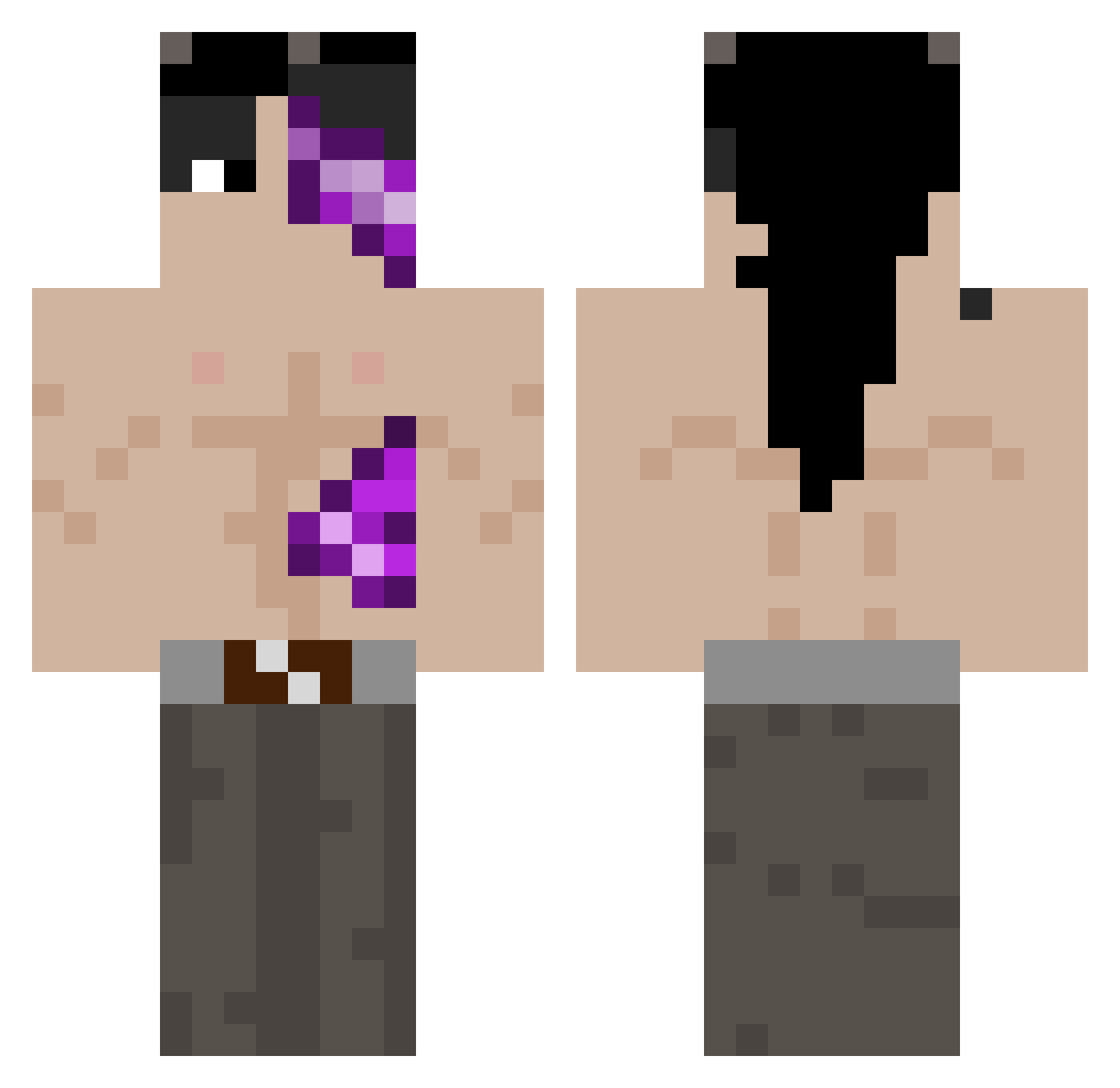 Xrimess Minecraft skin, front and back view