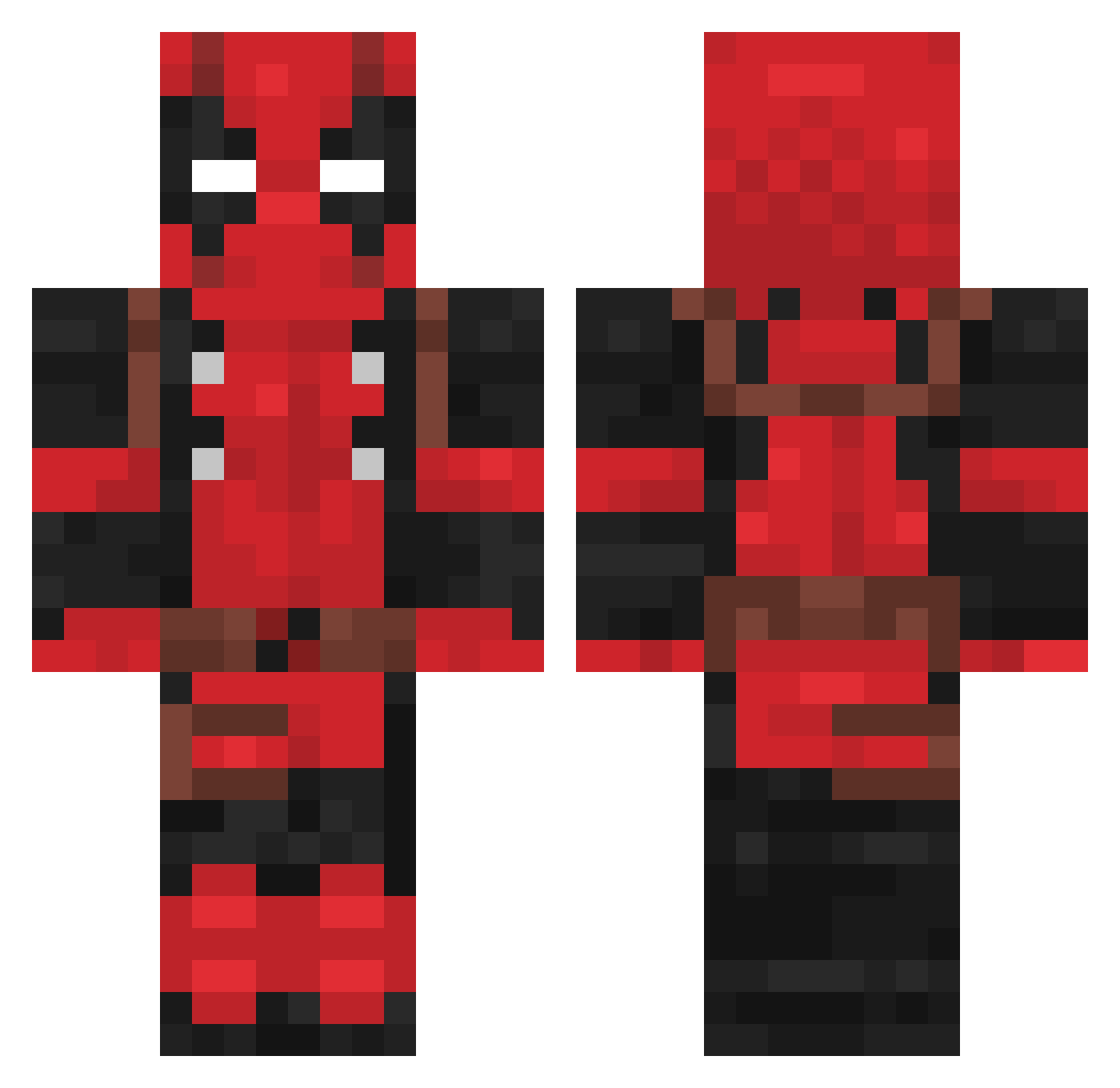 Pmorr3 Minecraft skin, front and back view