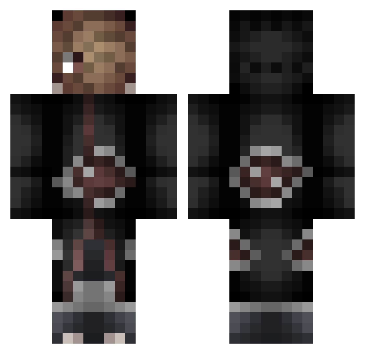 Invisibleness Minecraft skin, front and back view