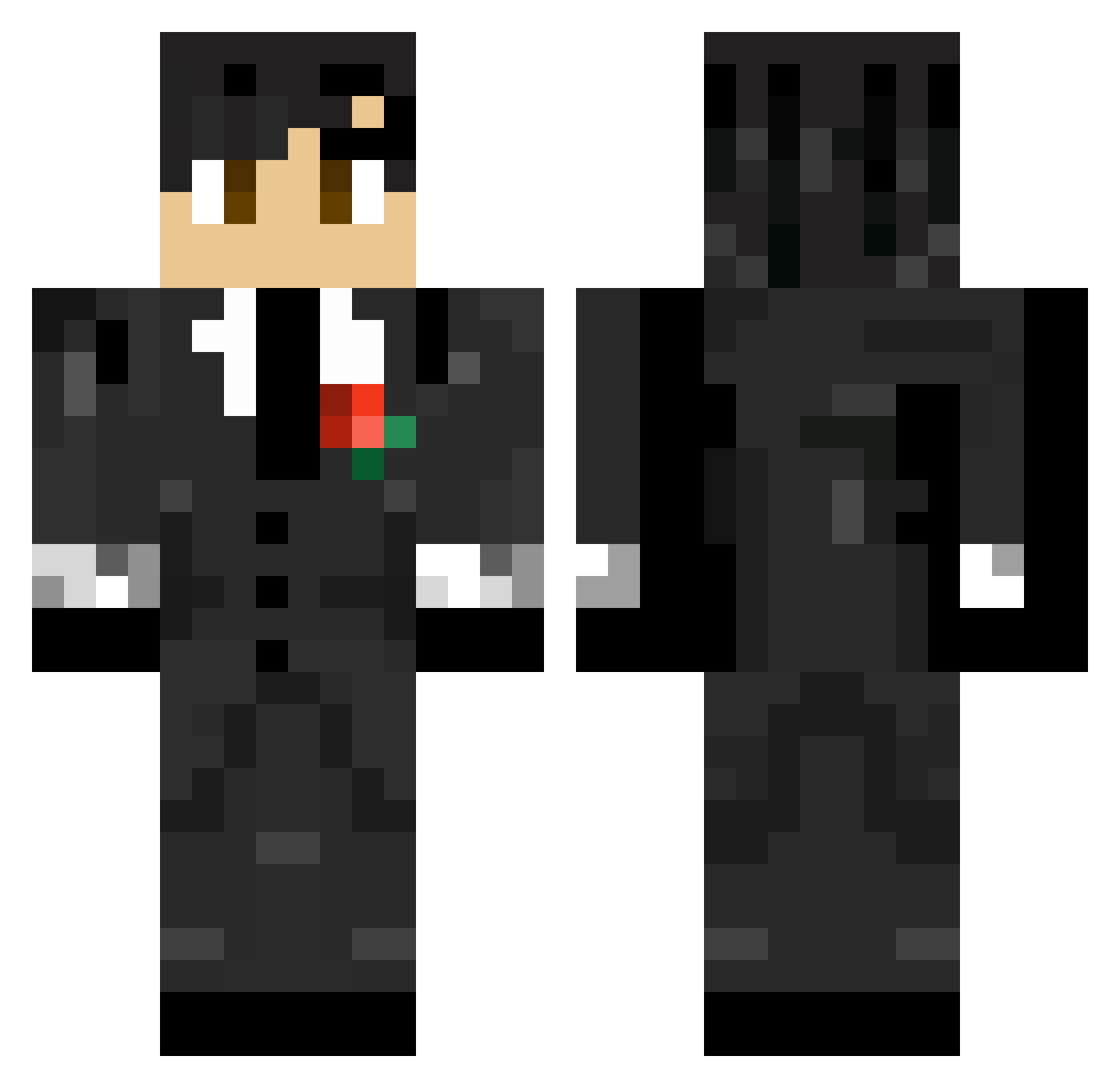 DennisDood Minecraft skin, front and back view