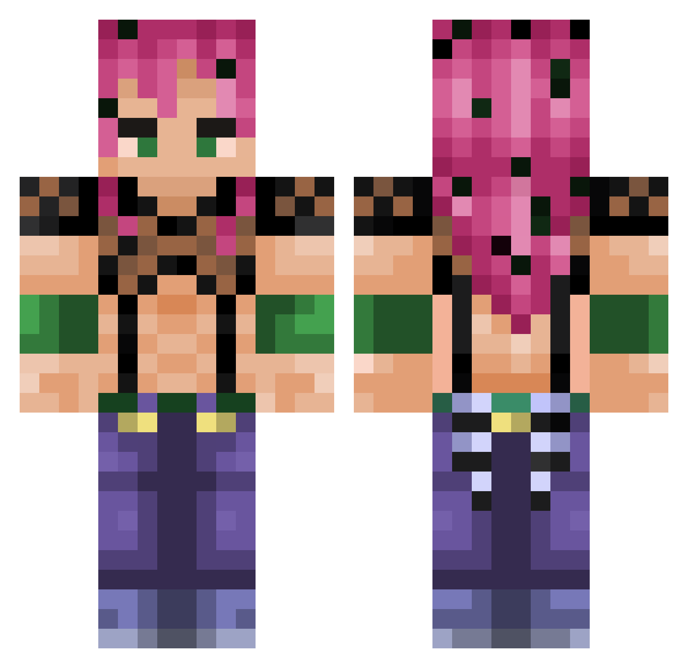 salutcfuze Minecraft skin, front and back view