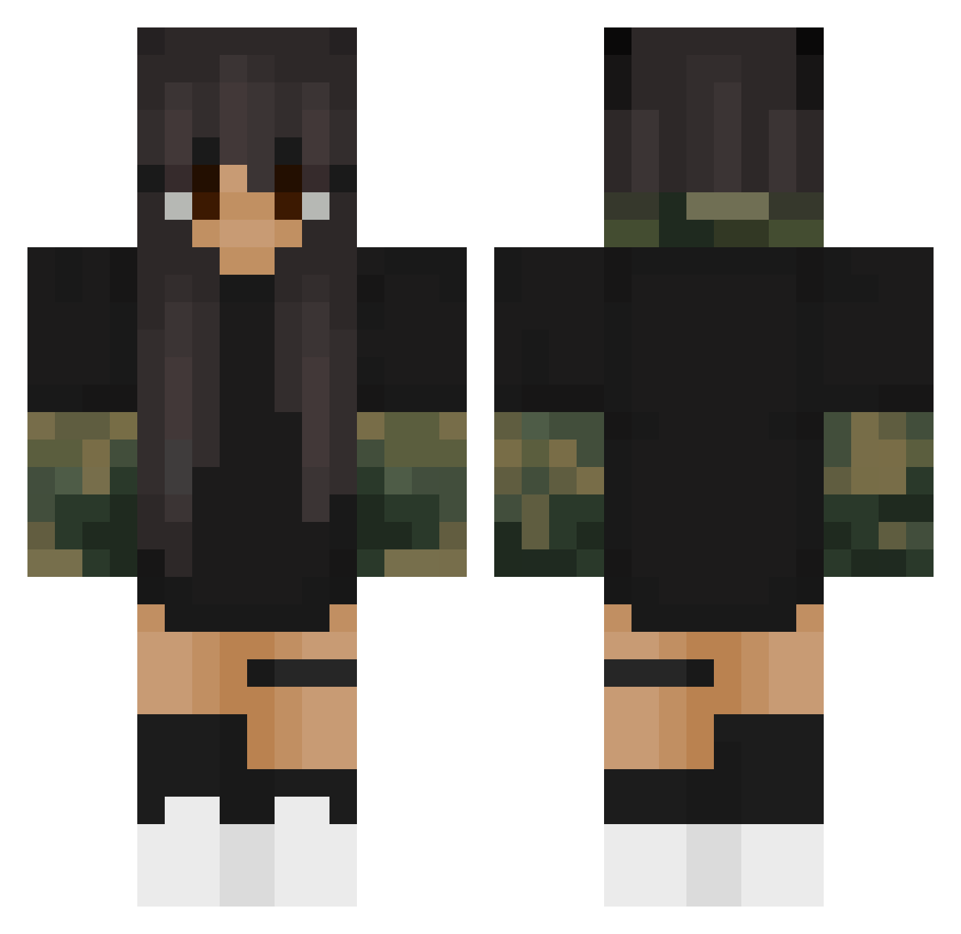 WolfiiLoveYou Minecraft skin, front and back view