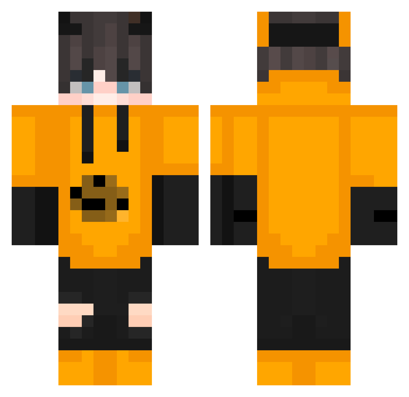 lesloup Minecraft skin, front and back view