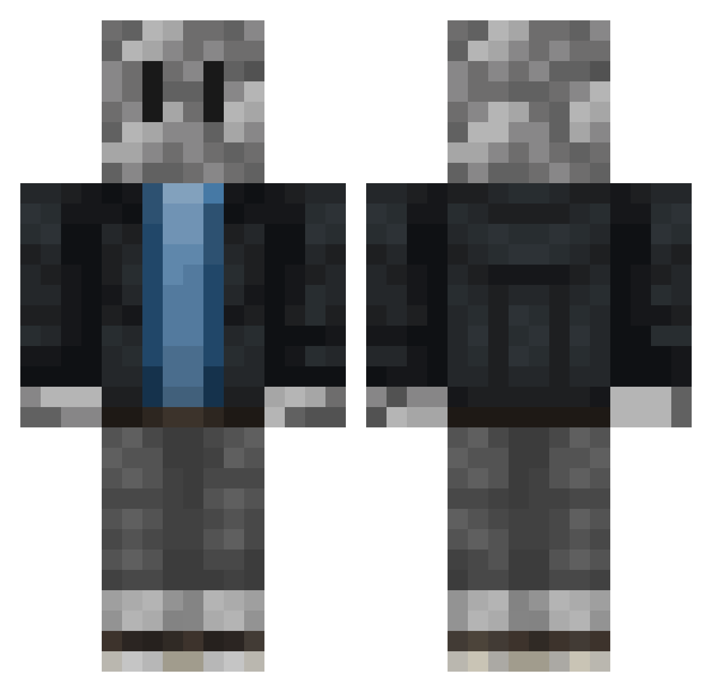 thermo_fish Minecraft skin, front and back view