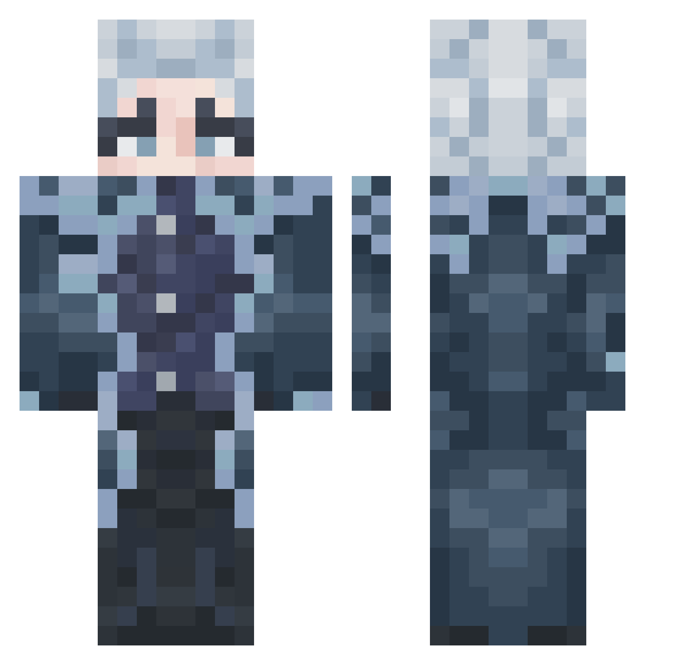 iwkms Minecraft skin, front and back view