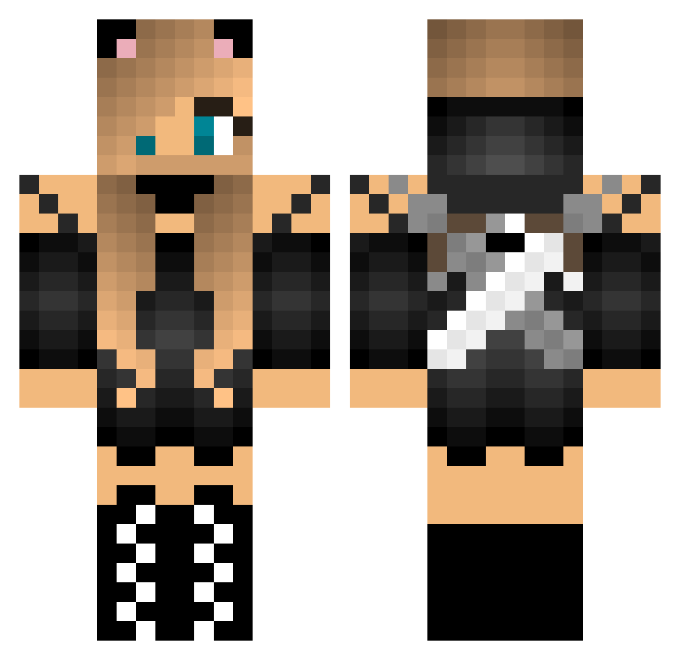 MuRzette Minecraft skin, front and back view