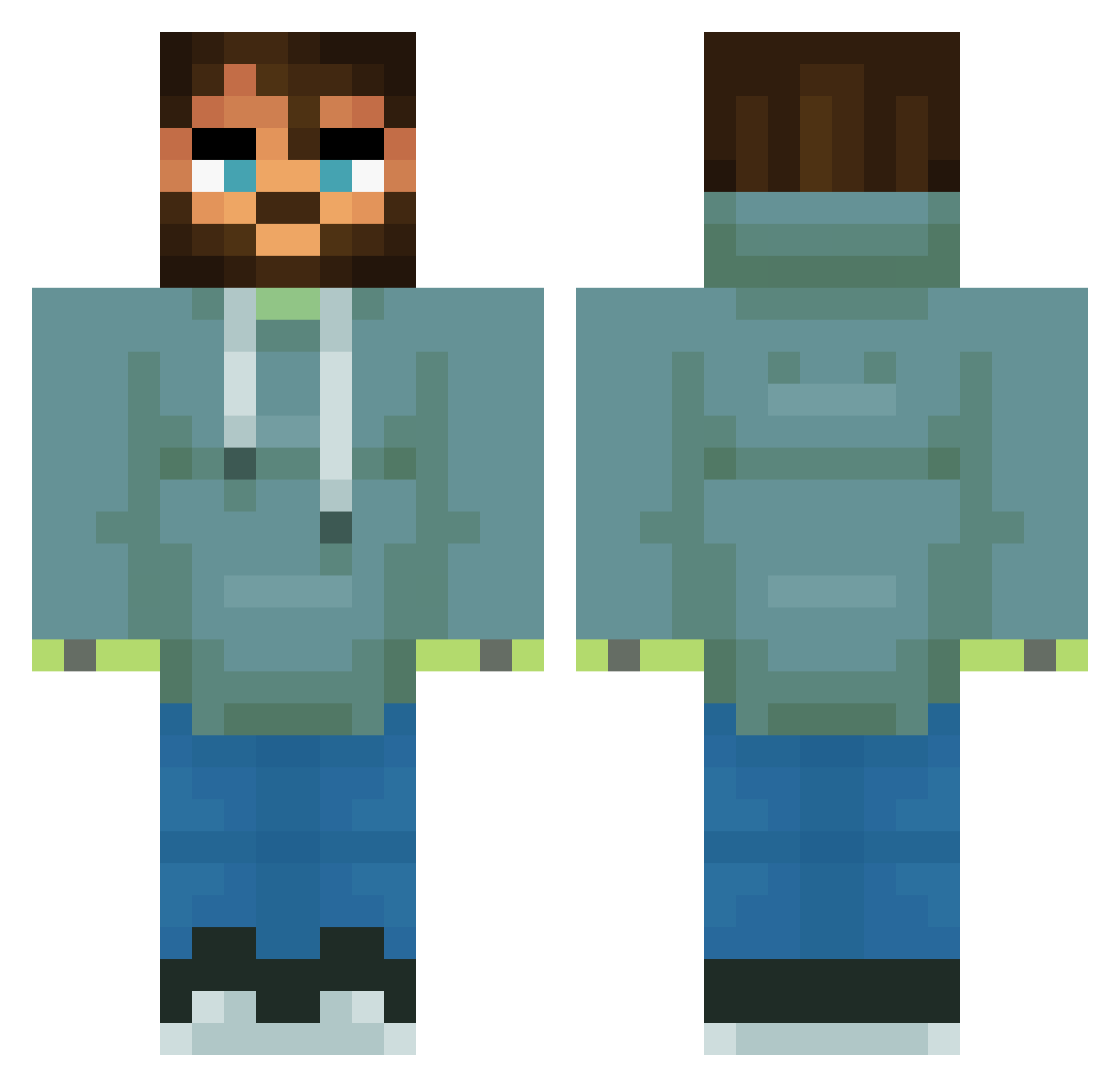 NameSteal Minecraft skin, front and back view