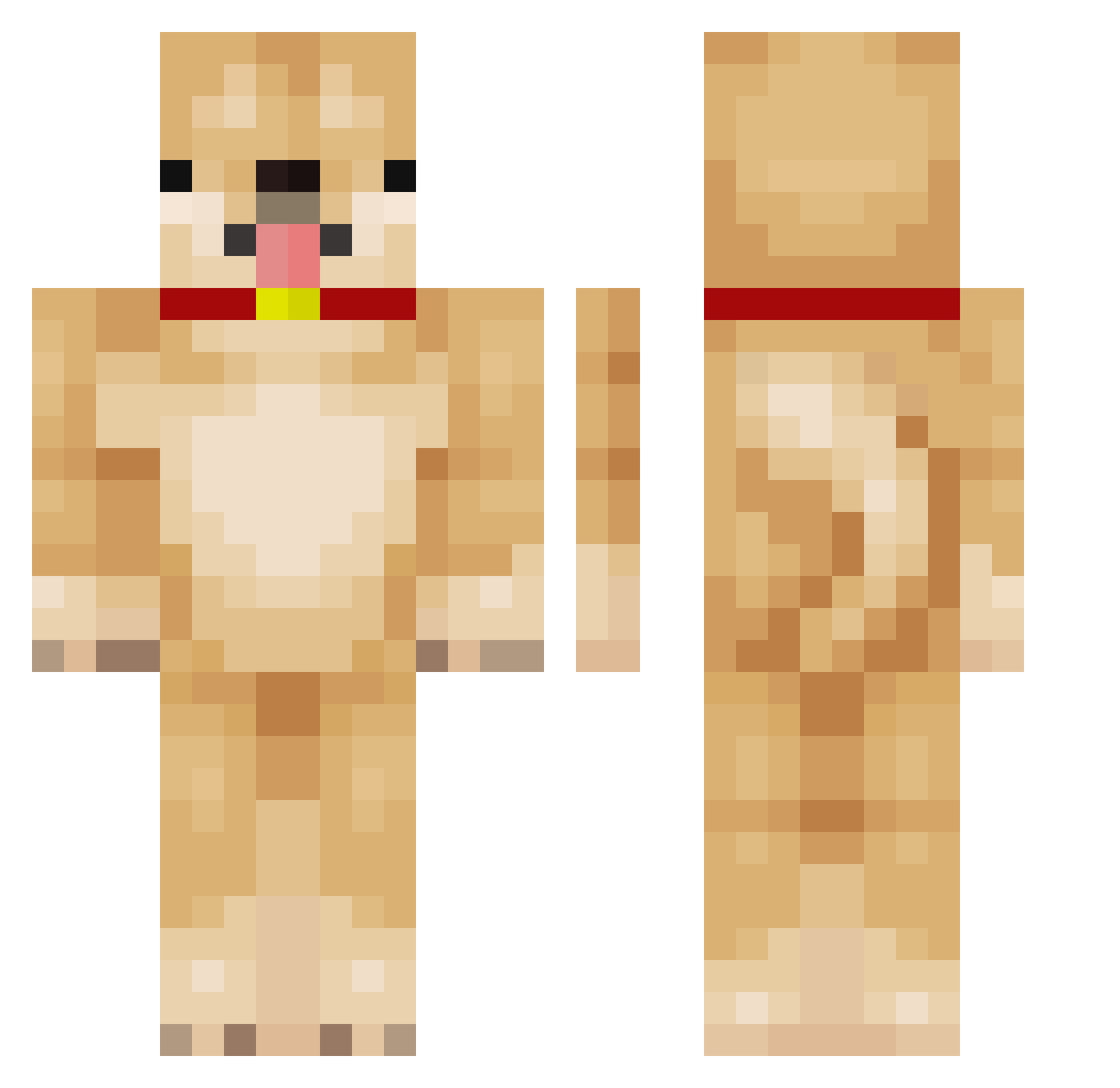 pilotelephant Minecraft skin, front and back view