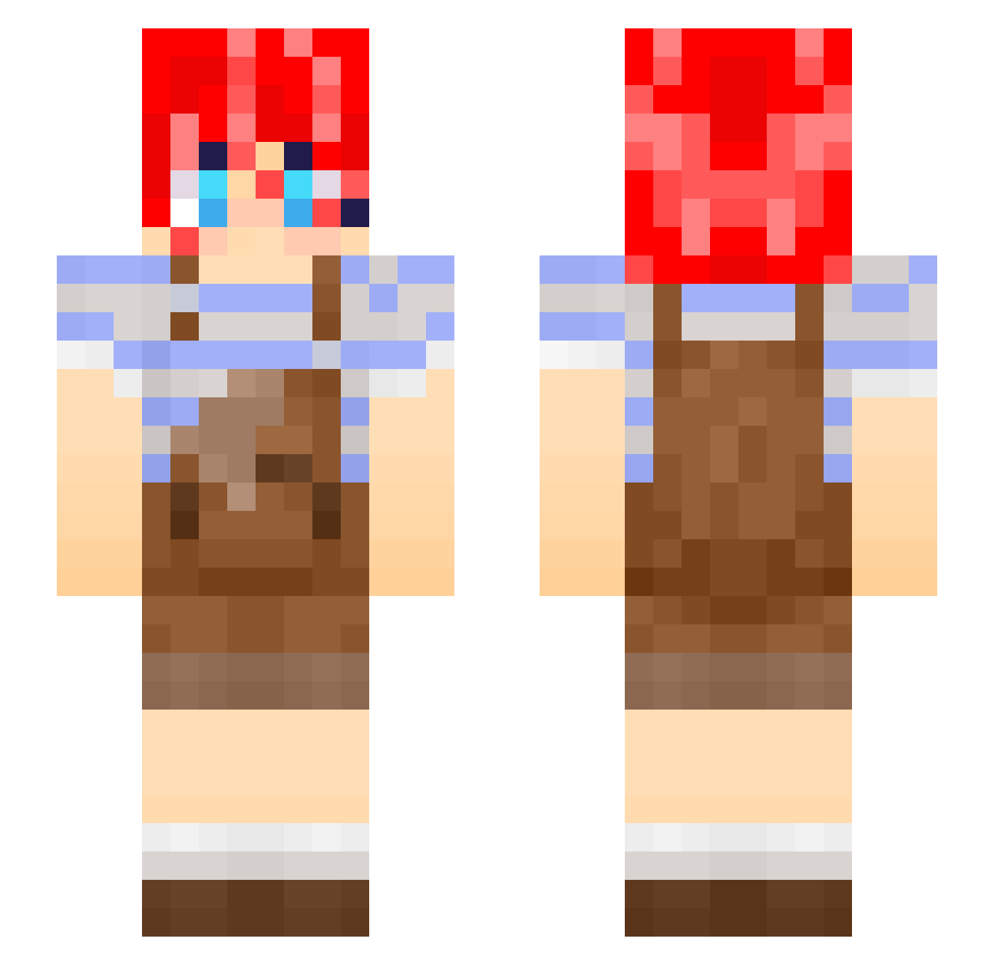 LuckyPants95 Minecraft skin, front and back view