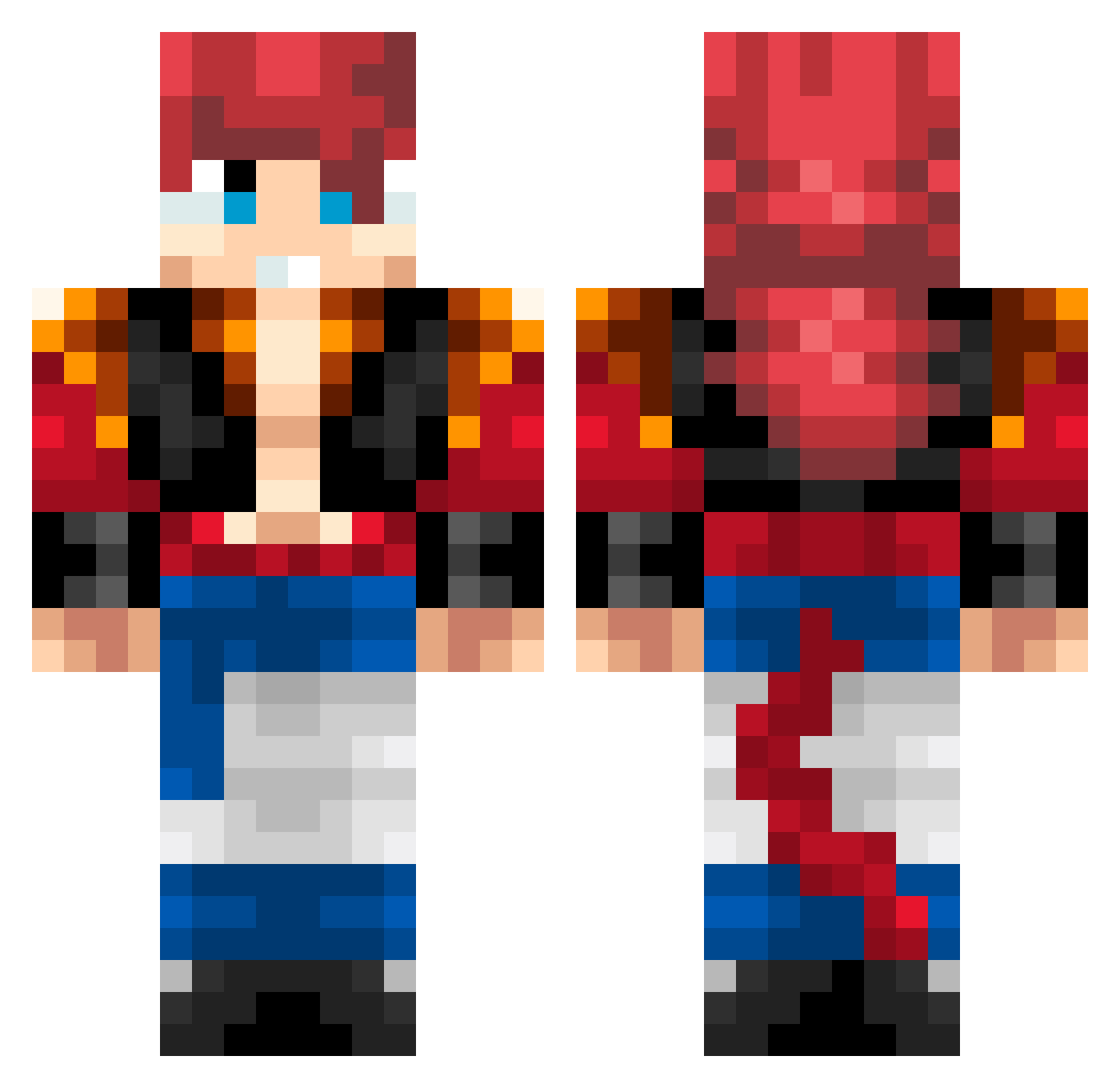 brxly777 Minecraft skin, front and back view