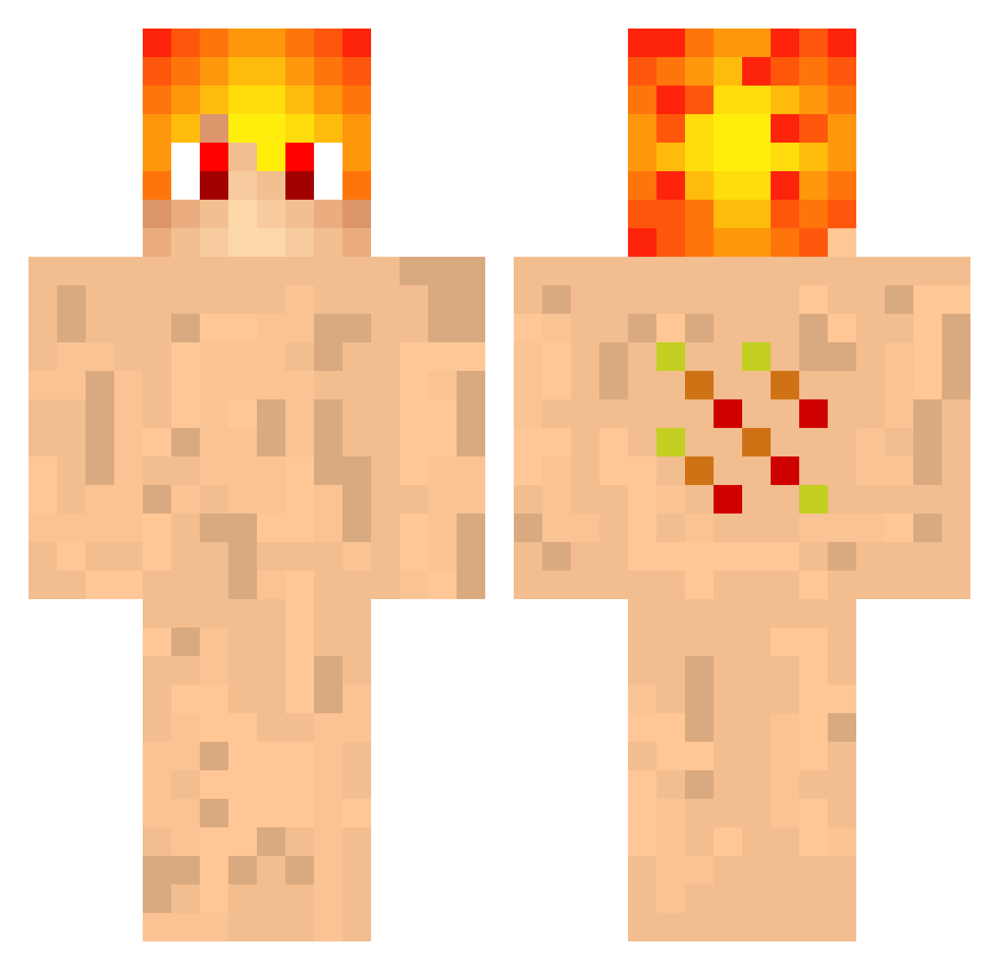 Krockmock Minecraft skin, front and back view