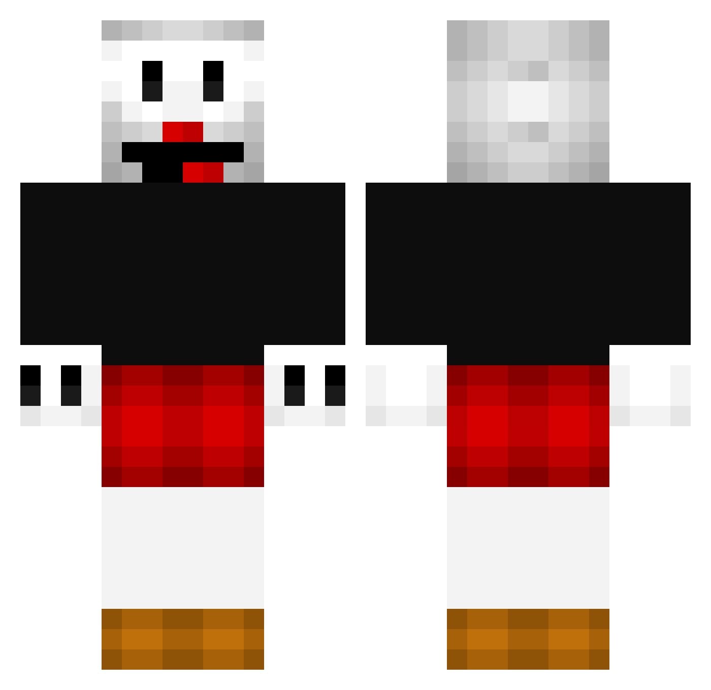 Skrzatgaming Minecraft skin, front and back view