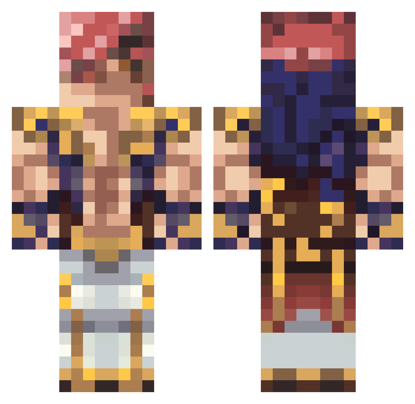 kjindol Minecraft skin, front and back view