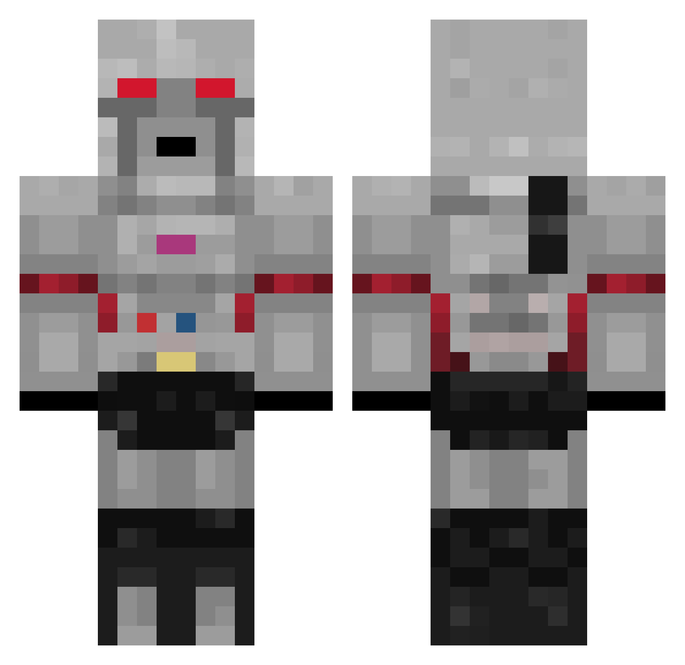 uodl Minecraft skin, front and back view