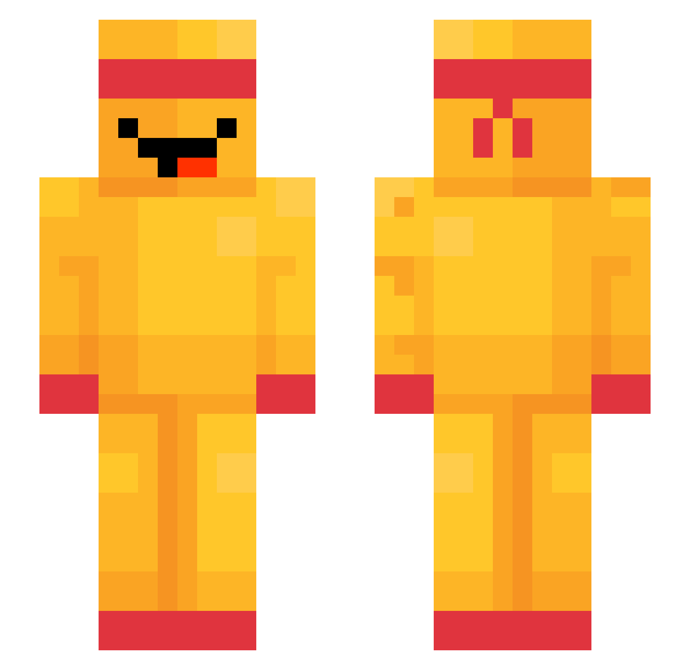 WyFryWab Minecraft skin, front and back view