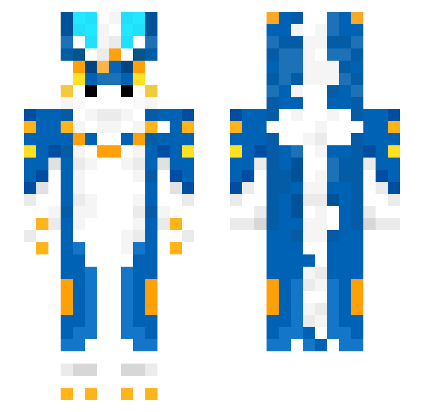 WlFE Minecraft skin, front and back view