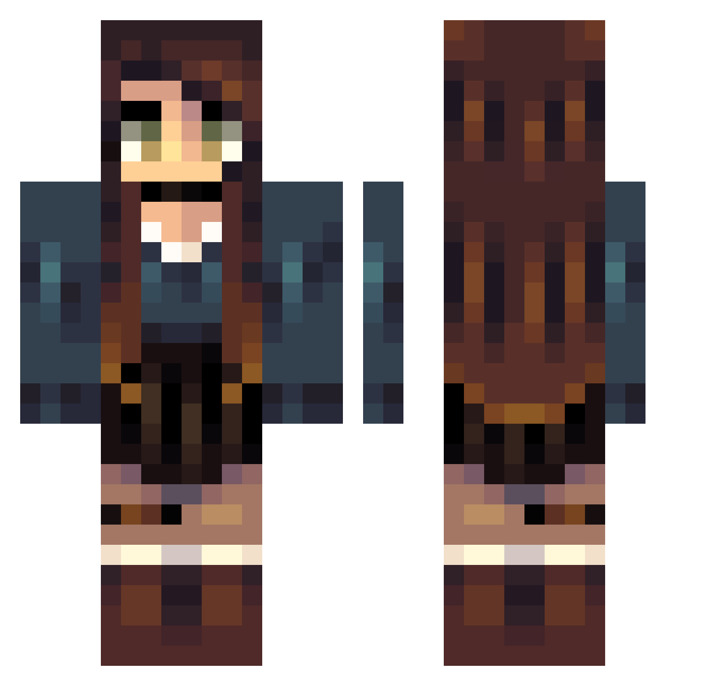 llunalah Minecraft skin, front and back view
