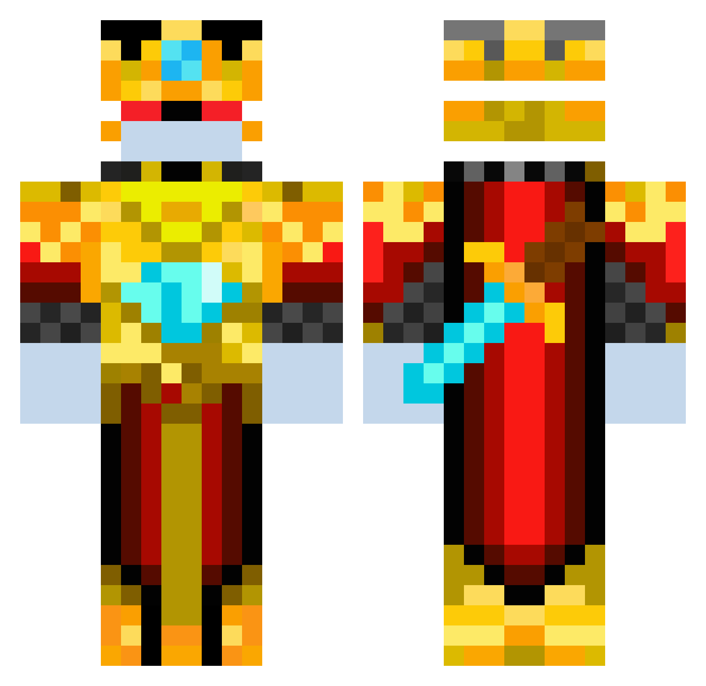 AusturiasJR Minecraft skin, front and back view
