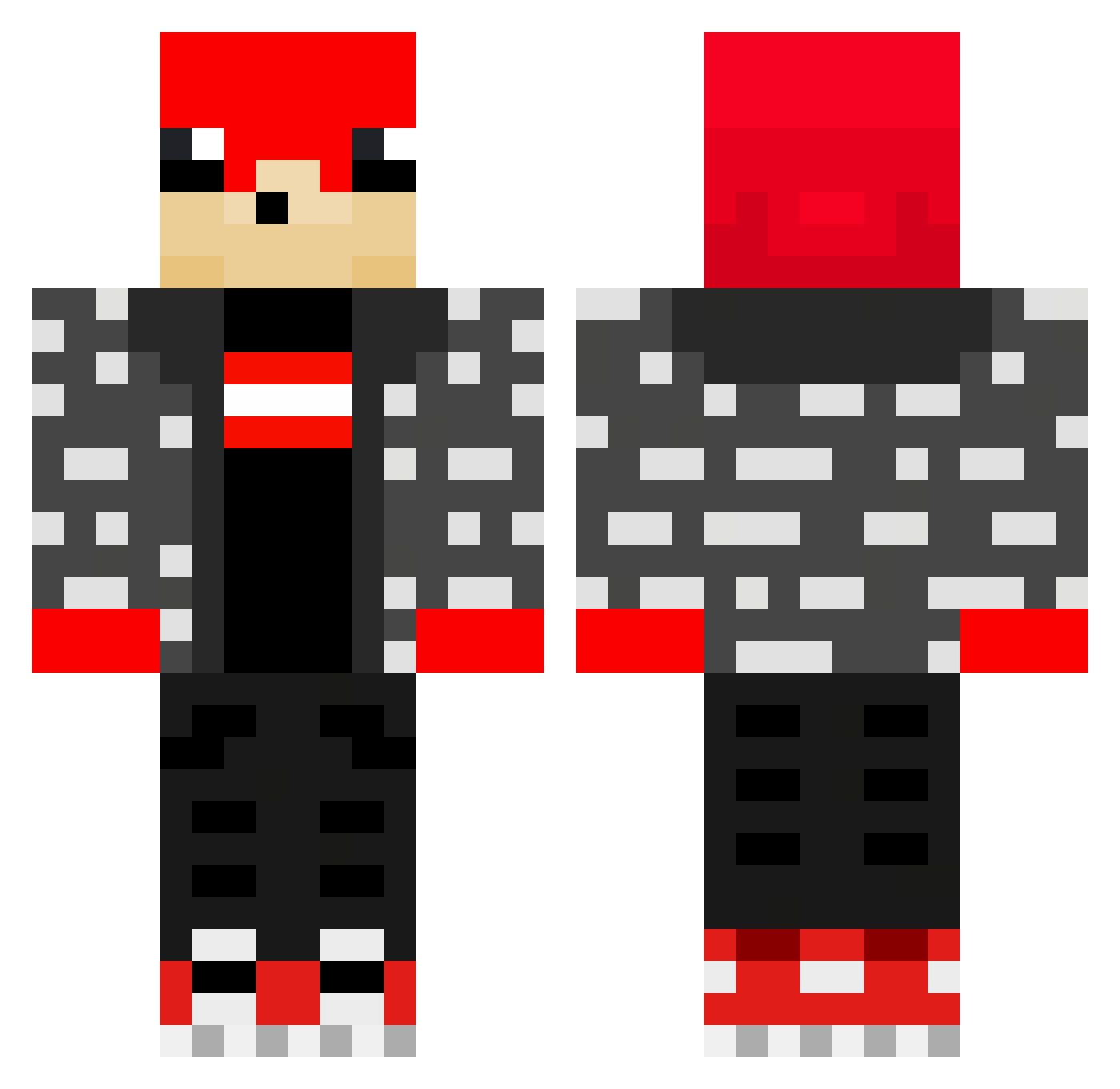 0alfa Minecraft skin, front and back view