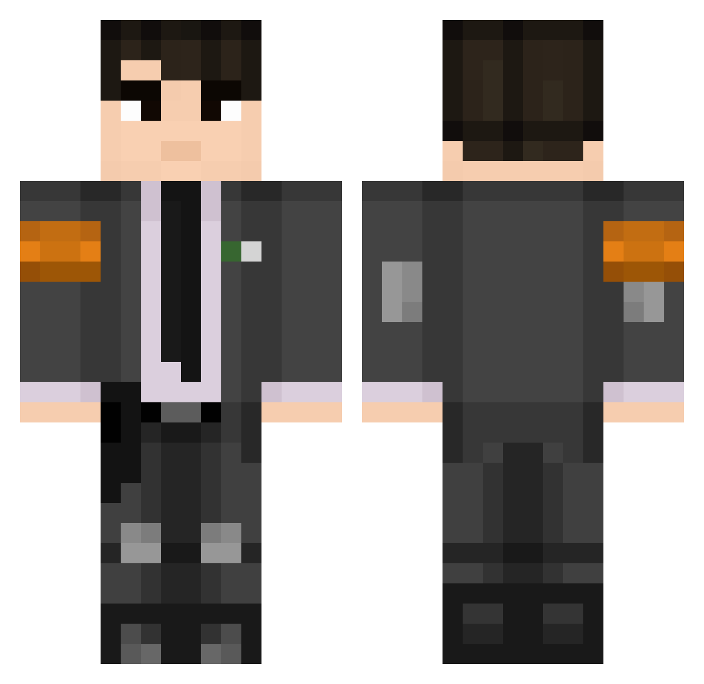 firstmanx Minecraft skin, front and back view