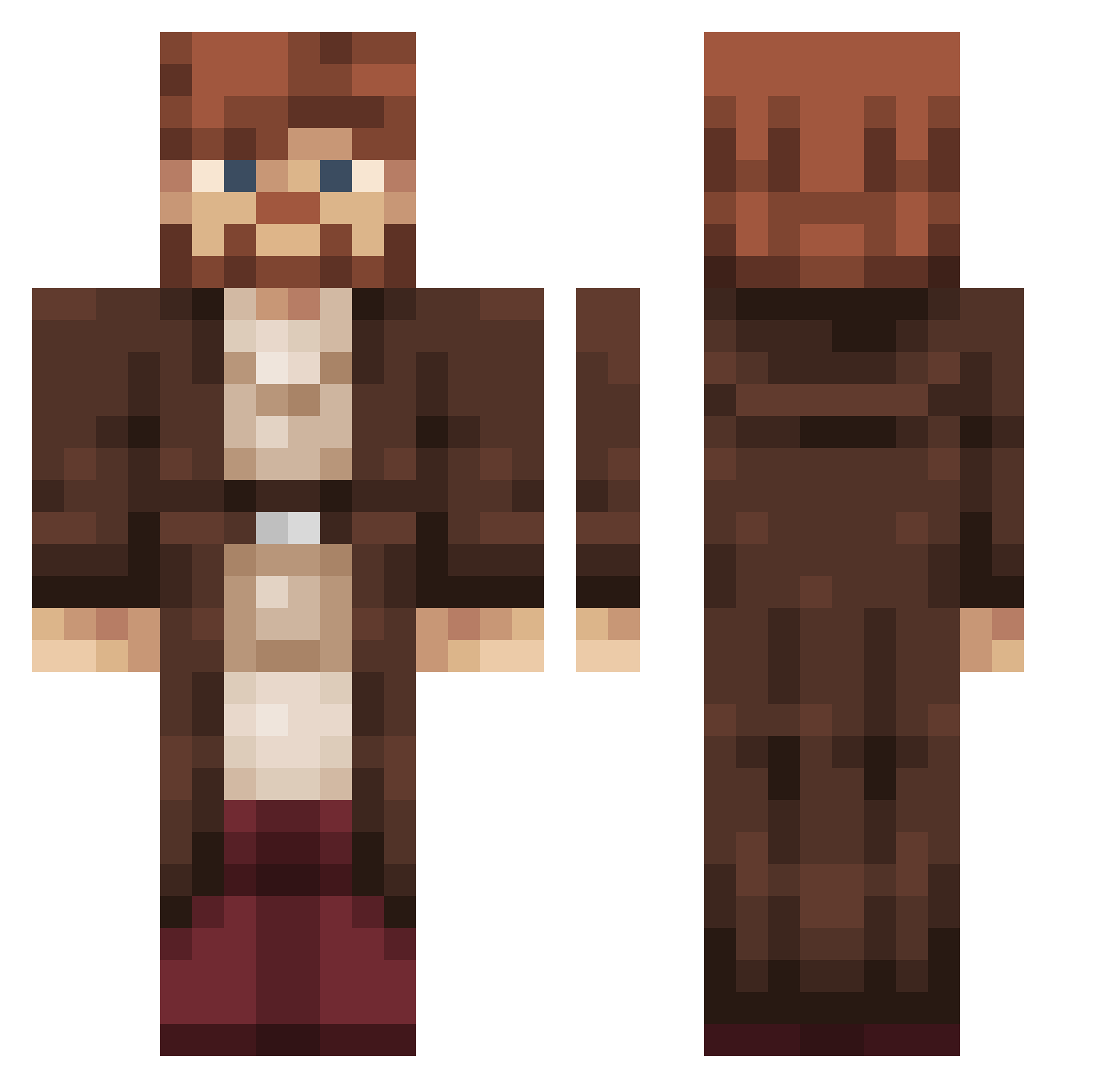 TryingIsHard Minecraft skin, front and back view