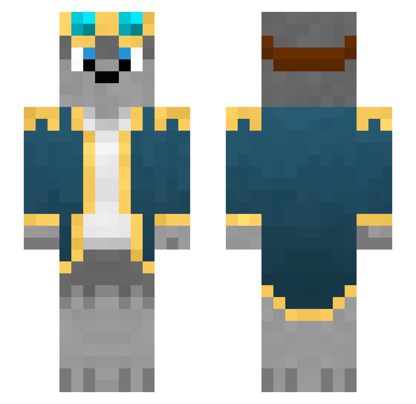 MarcoHR Minecraft skin, front and back view