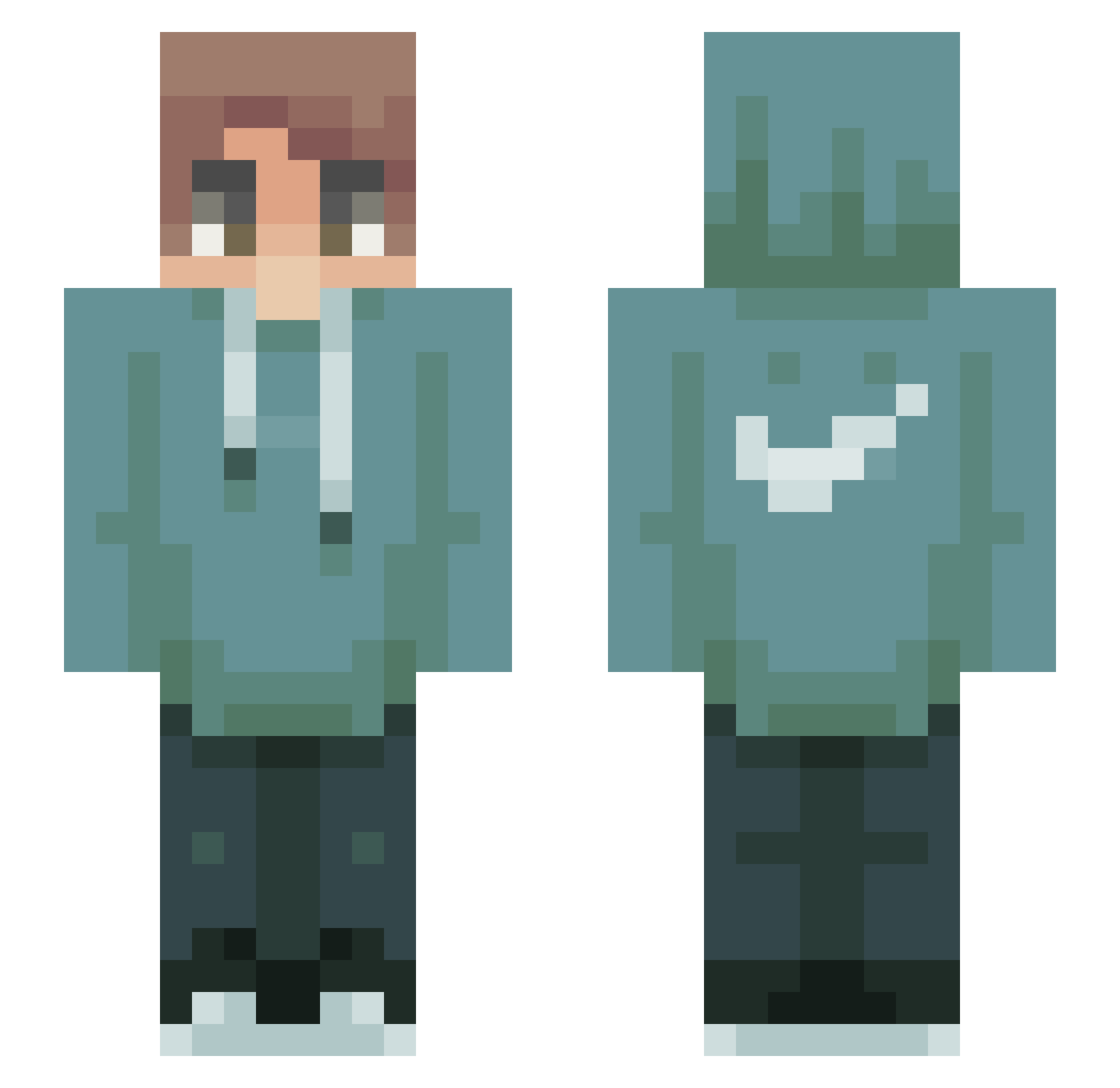 punktin100 Minecraft skin, front and back view