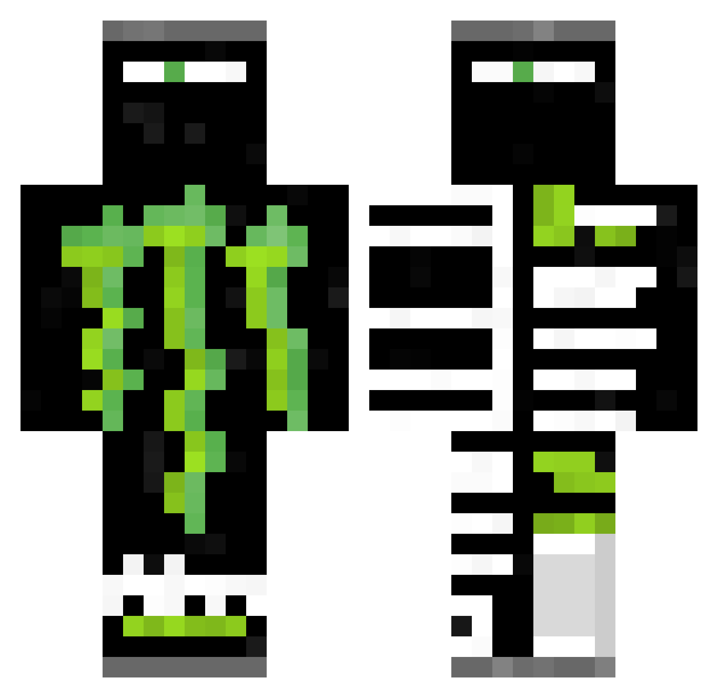 Mikelongox Minecraft skin, front and back view