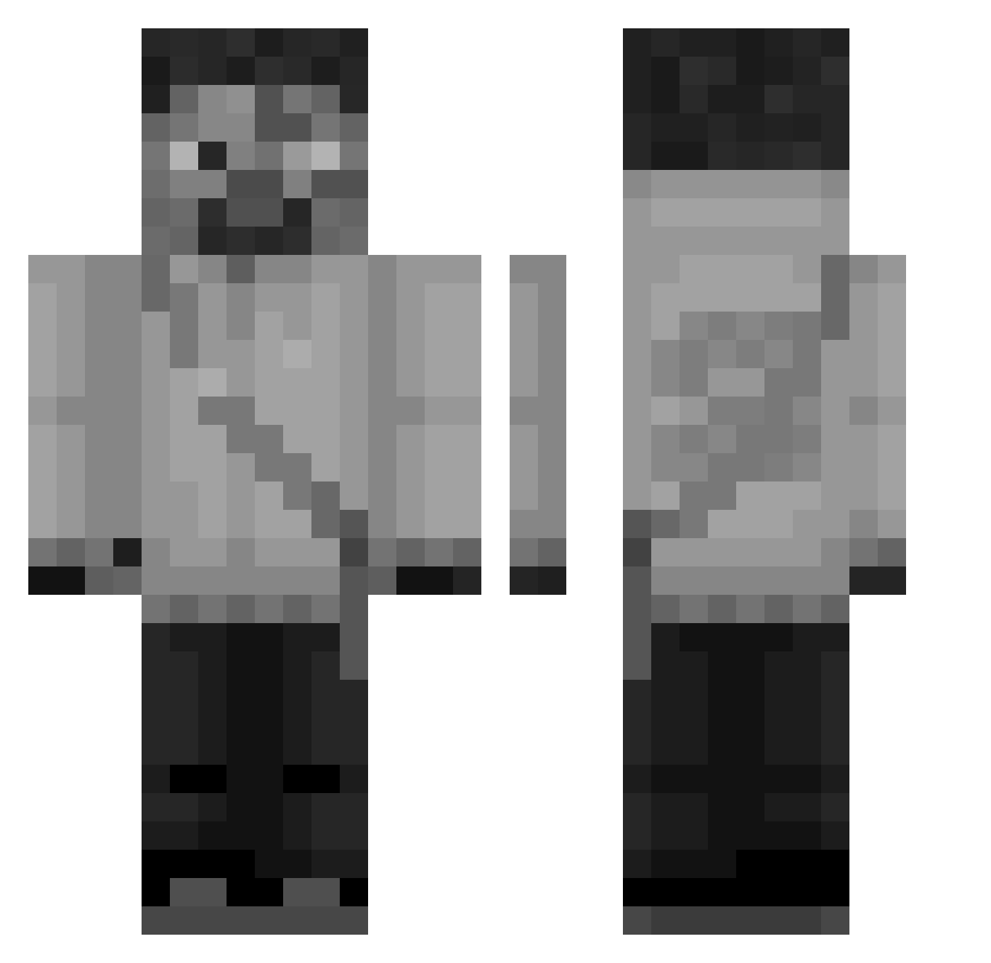 Rolletje Minecraft skin, front and back view