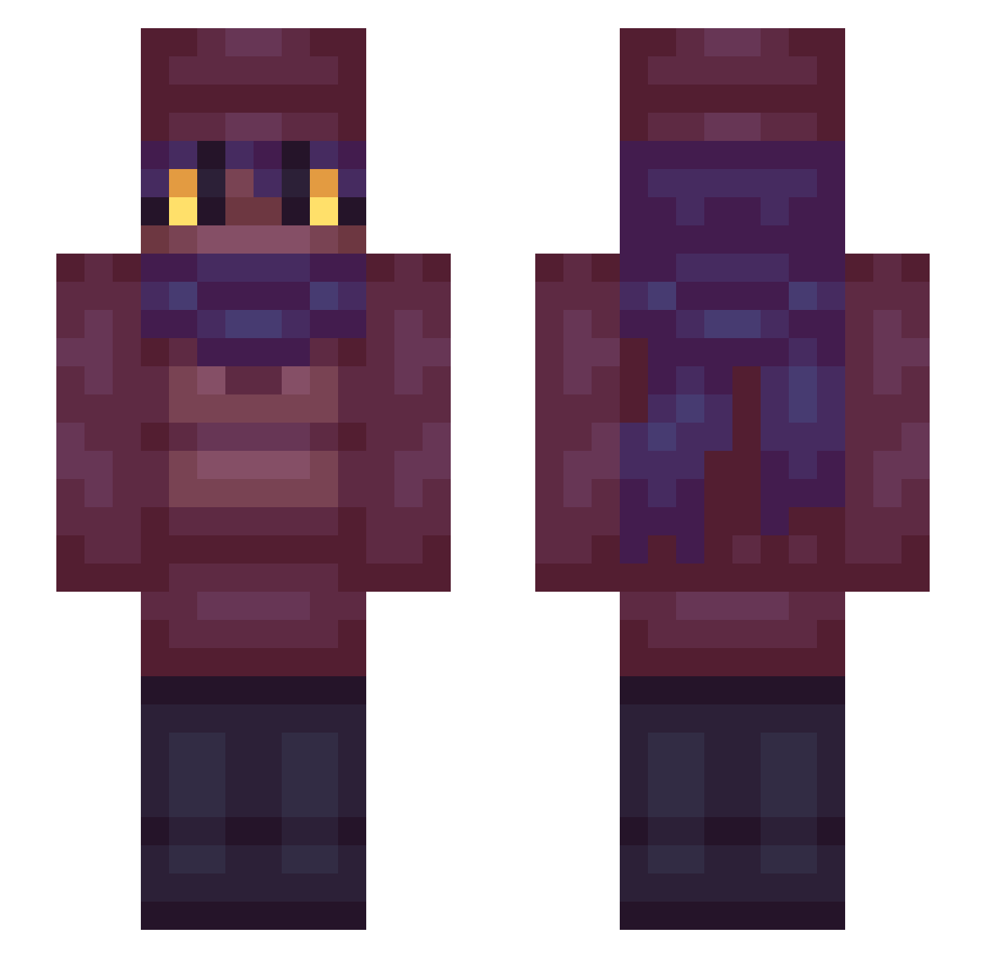 Sterogram Minecraft skin, front and back view