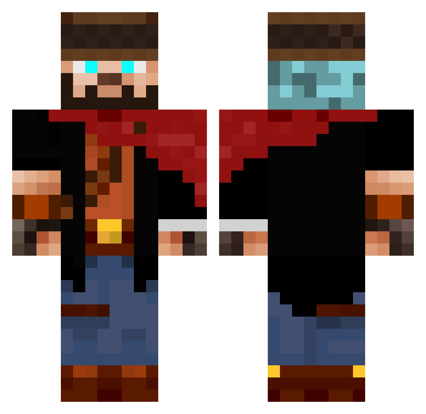 Ozkuz Minecraft skin, front and back view