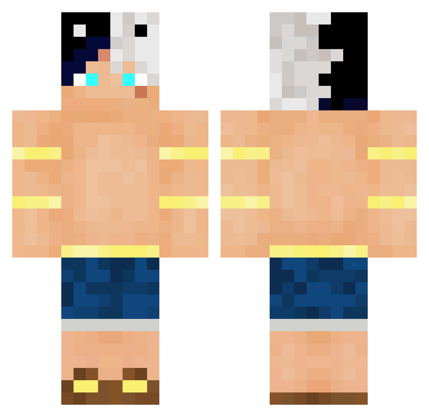kaibaa Minecraft skin, front and back view
