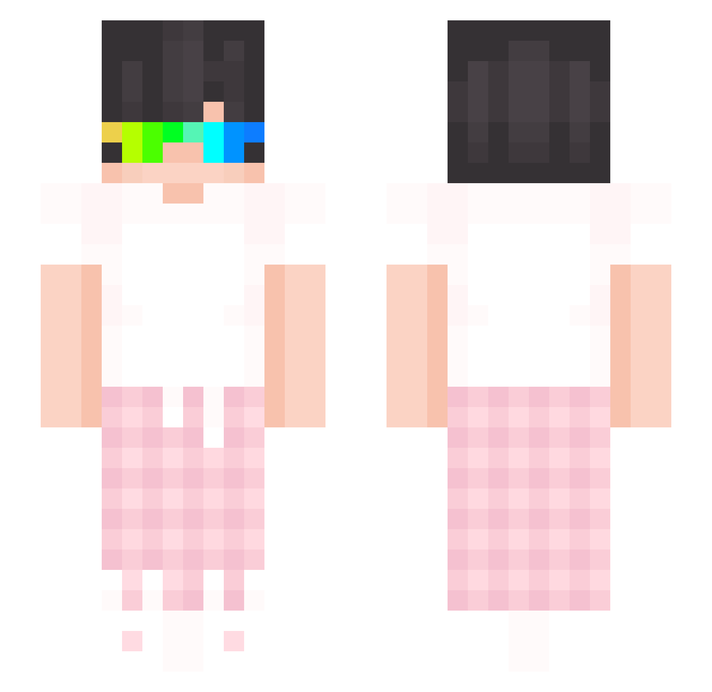 HeyLightzy Minecraft skin, front and back view