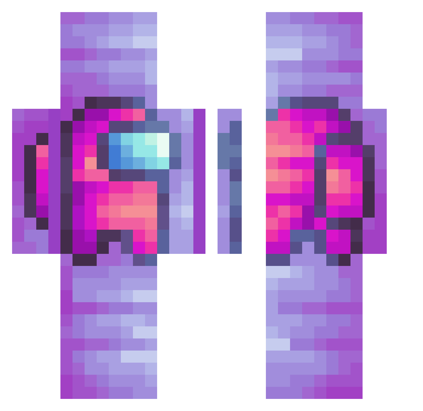 blirk Minecraft skin, front and back view
