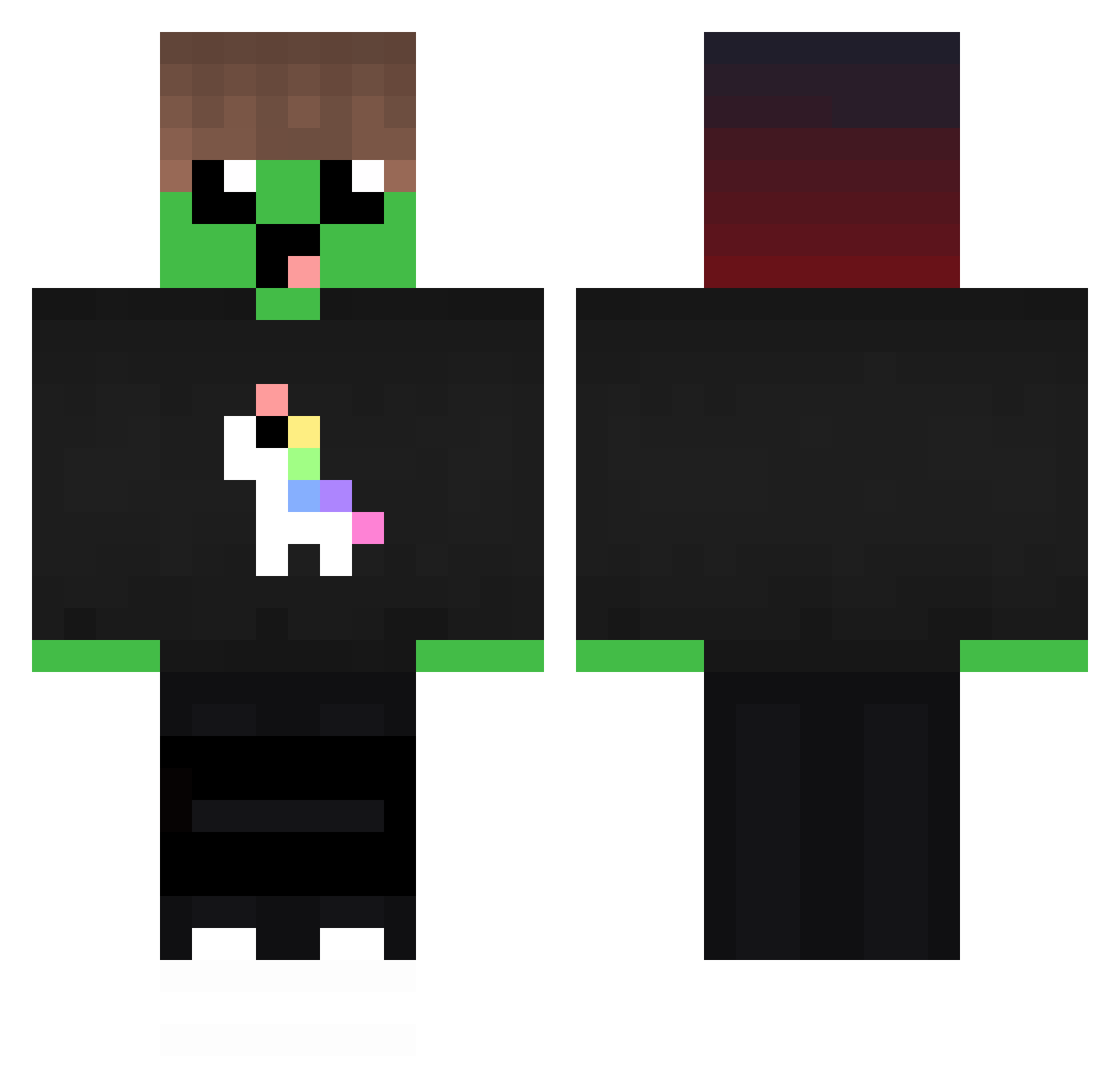 Ogurek91 Minecraft skin, front and back view
