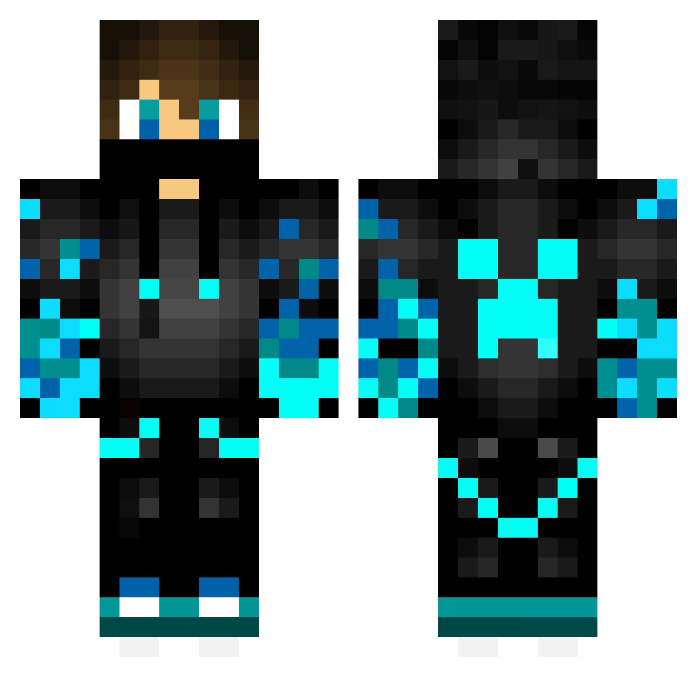 Bowser2108 Minecraft skin, front and back view