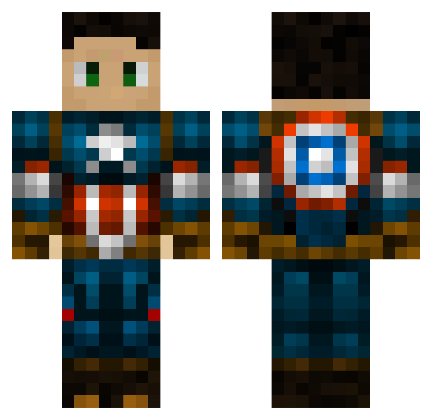 Bodico Minecraft skin, front and back view