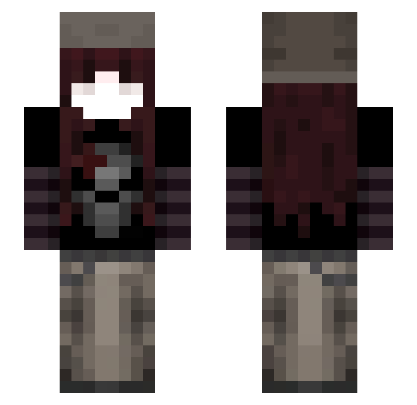 amello_ Minecraft skin, front and back view