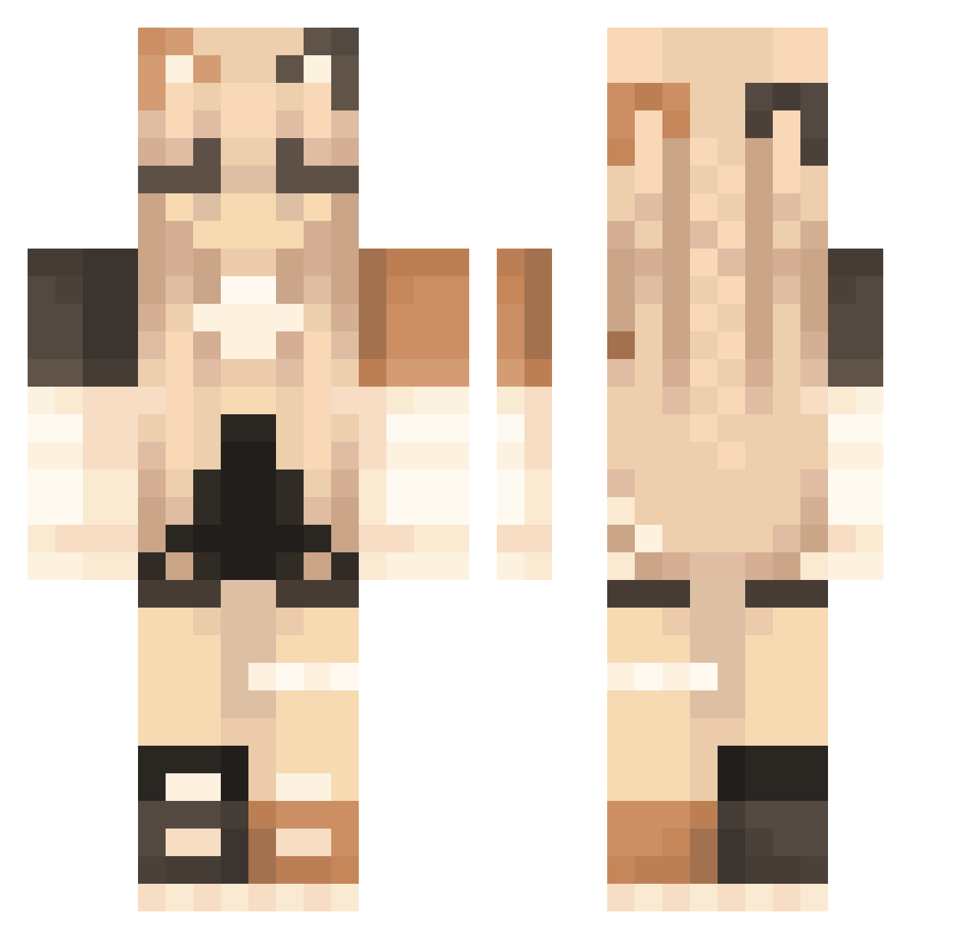 skibidikay Minecraft skin, front and back view