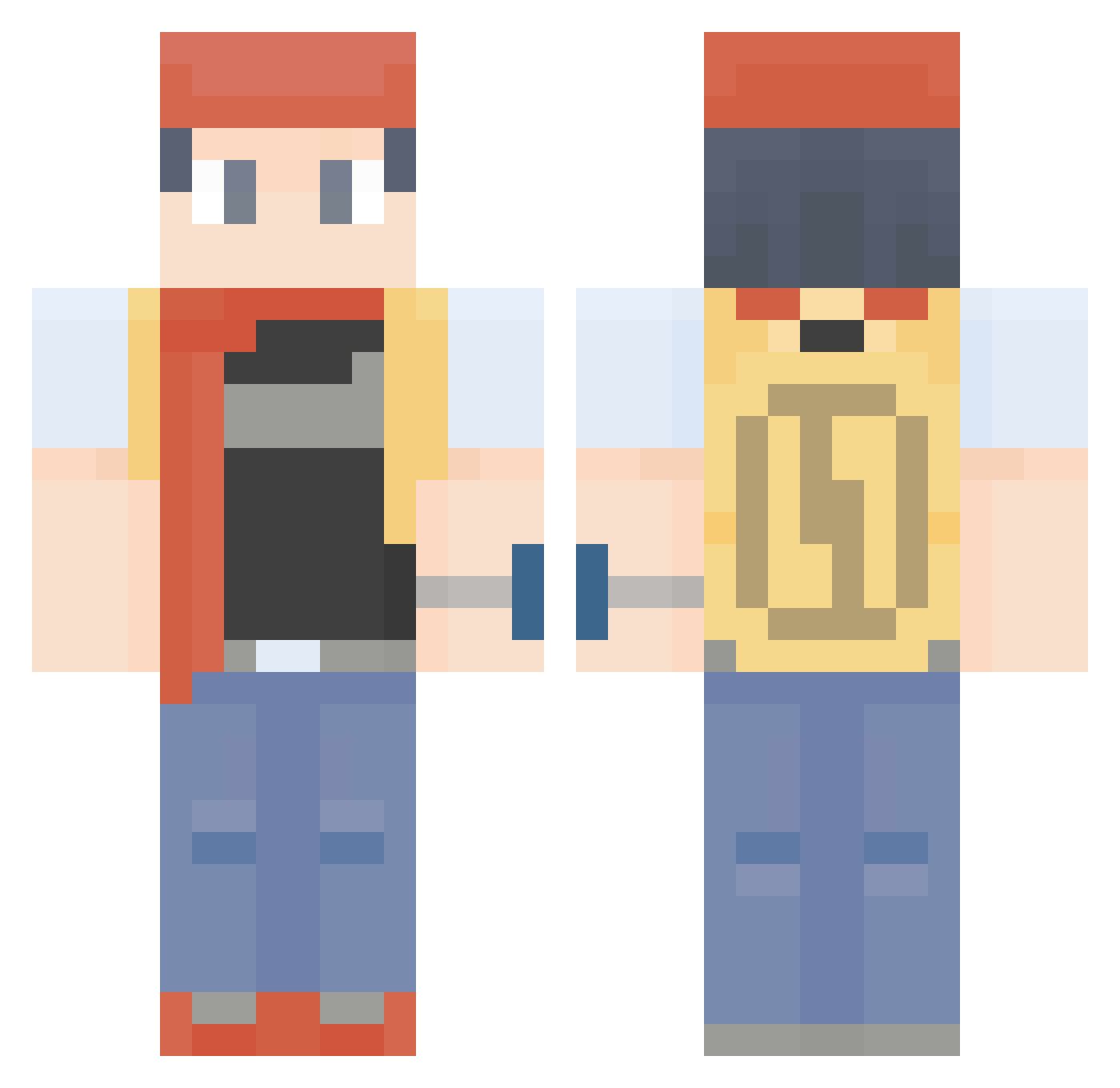 courap Minecraft skin, front and back view