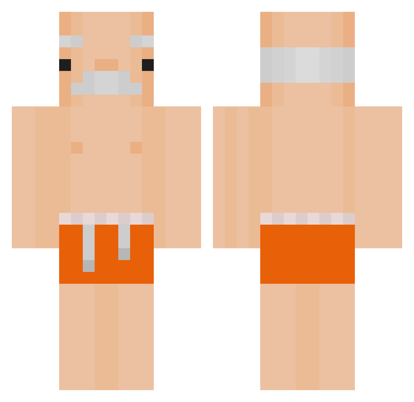 UTEA3 Minecraft skin, front and back view