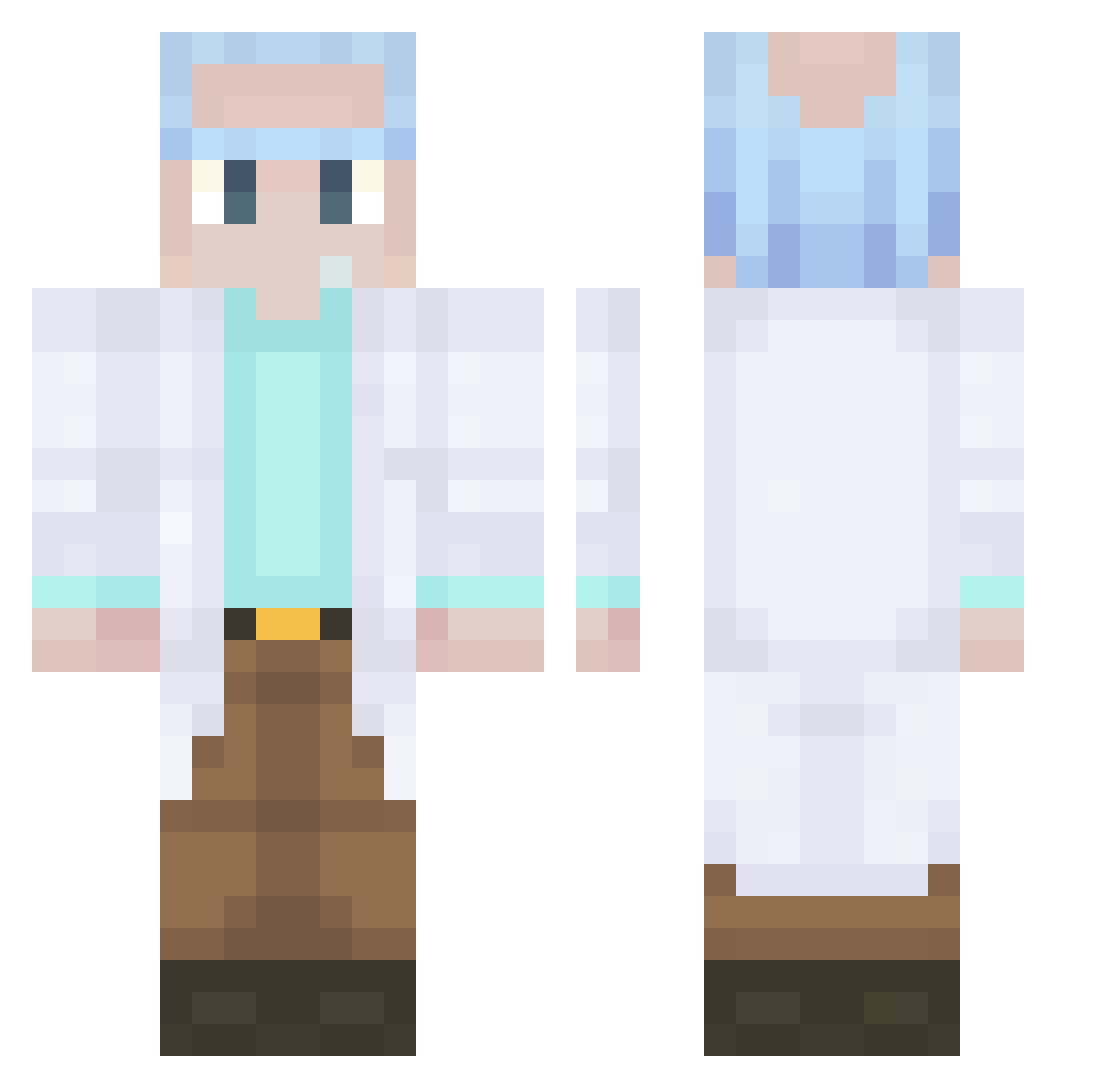 GoshaWhite Minecraft skin, front and back view