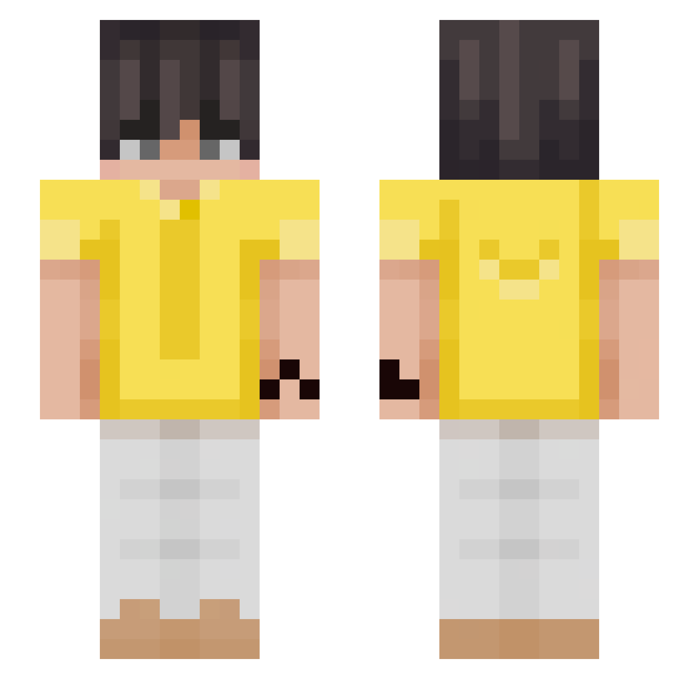 TigerKingMC Minecraft skin, front and back view