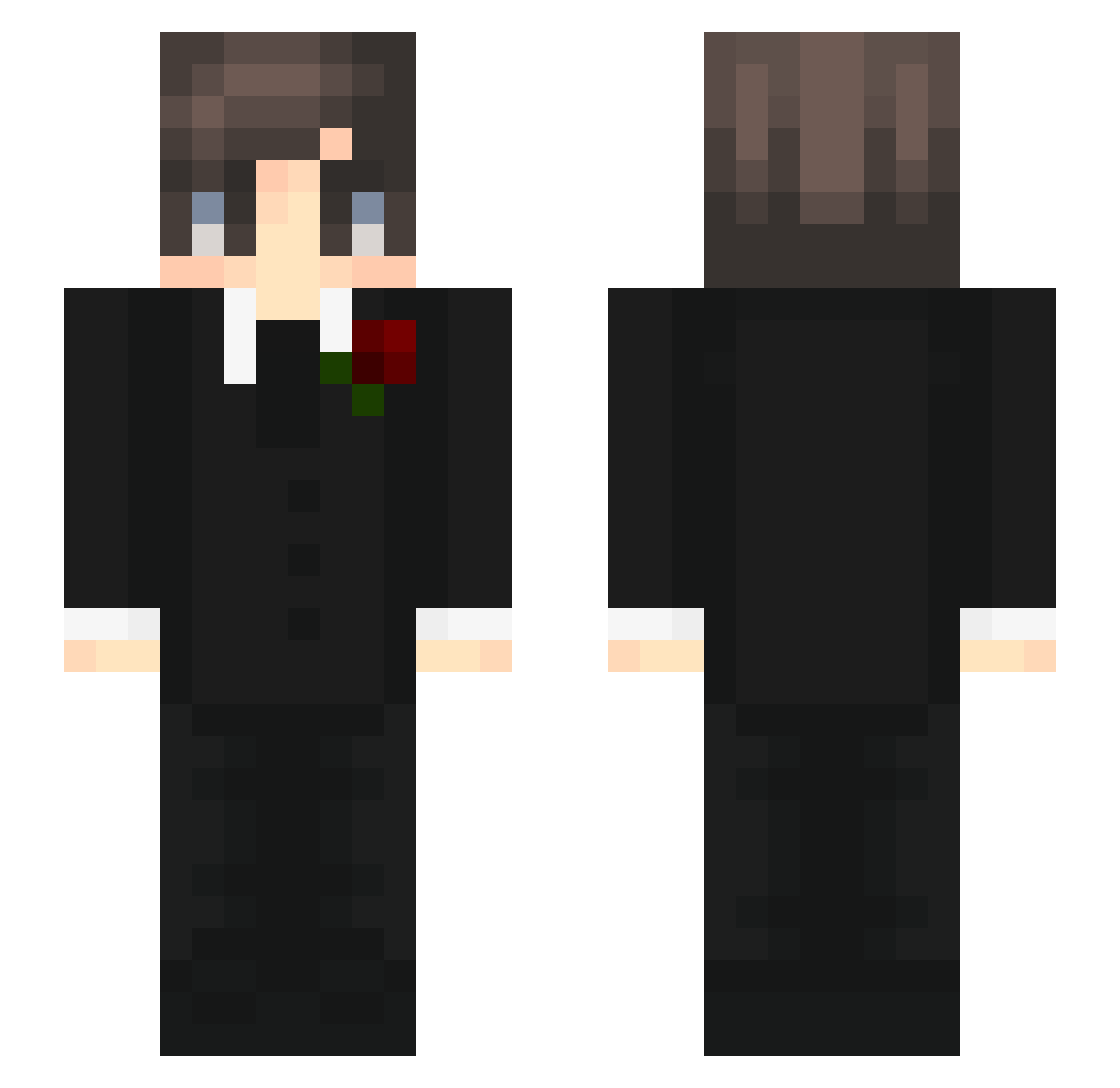 slumpified Minecraft skin, front and back view