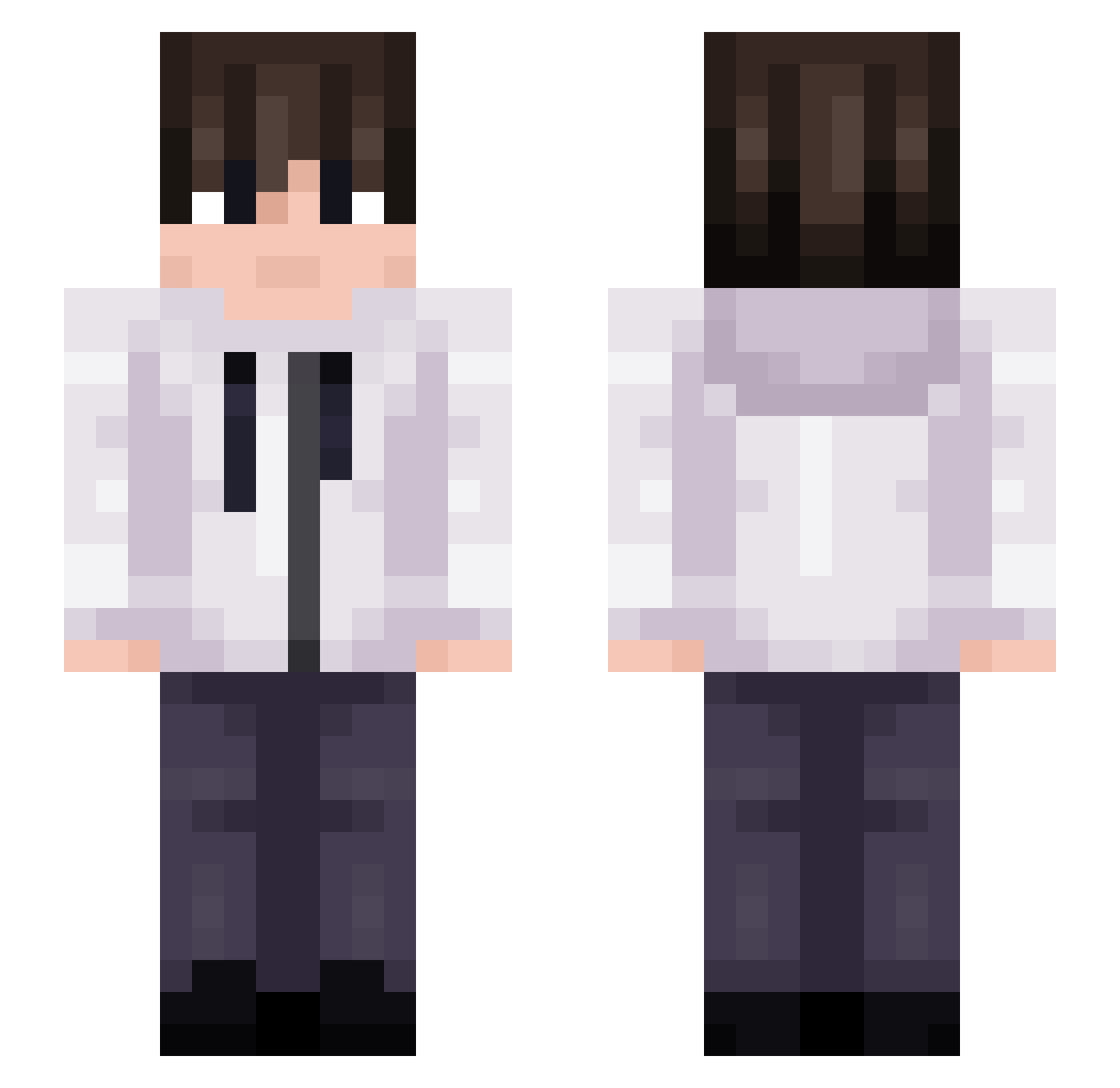 McHPoo Minecraft skin, front and back view